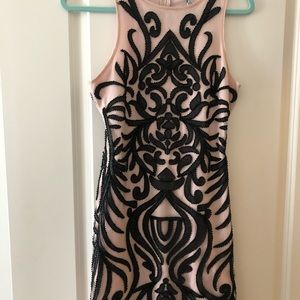 Nude and black sequin dress